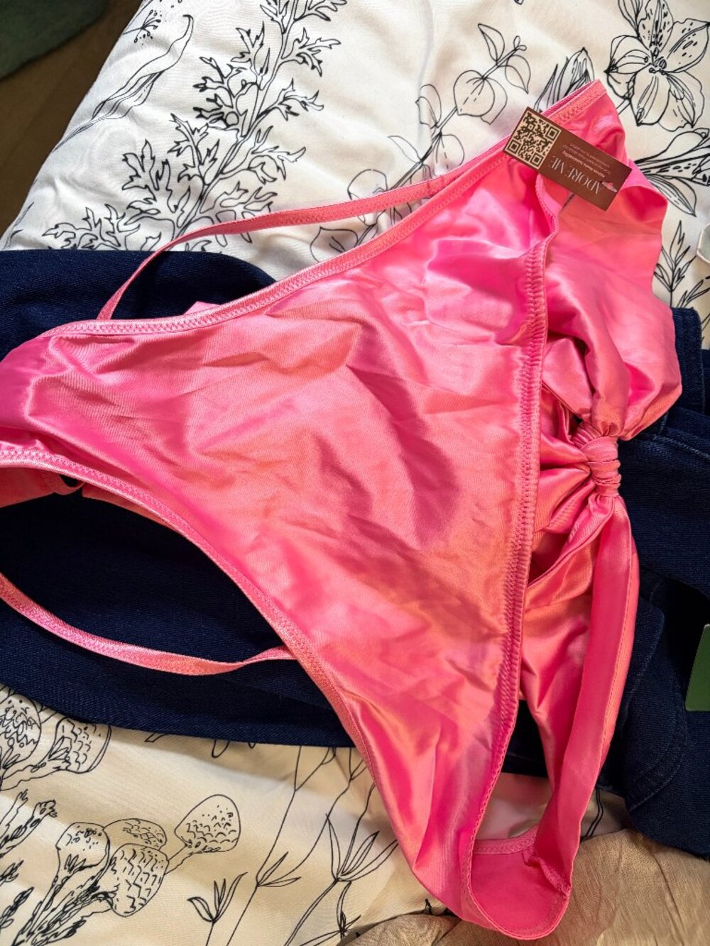 Adore Me Brand Bikini Panties with Bow- Hot Pink - Size 2X NWT